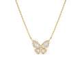 14k Baguette Diamond Butterfly Necklace by Orlina Fine