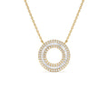 14k Baguette Diamond Circle Pendant Necklace by Orlina Fine