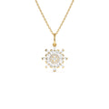 14k Baguette Diamond Sunburst Necklace by Orlina Fine