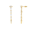 14k Diamond Linear Drop Earrings by Orlina Fine