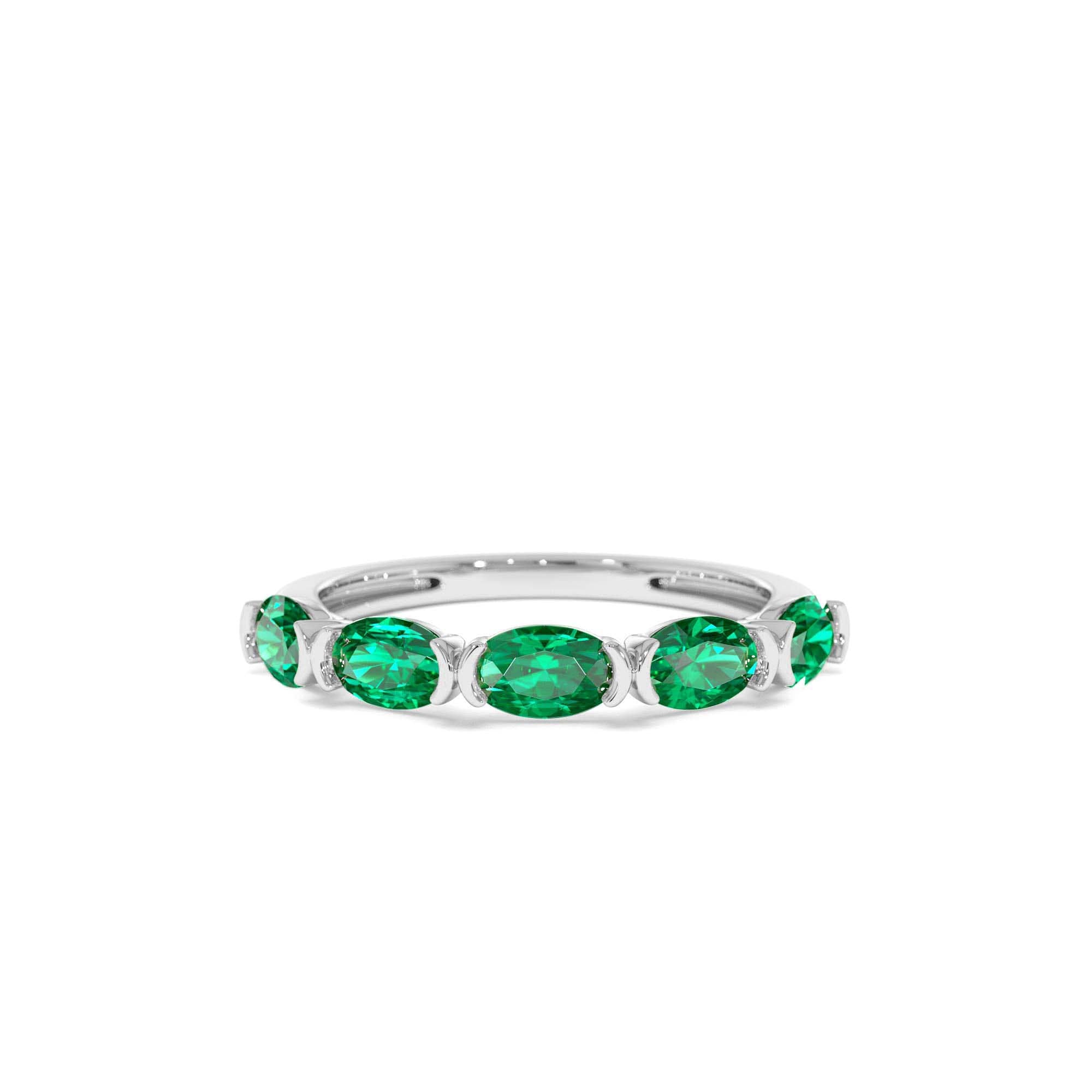14k Classic Emerald Five Stone Ring - view 3