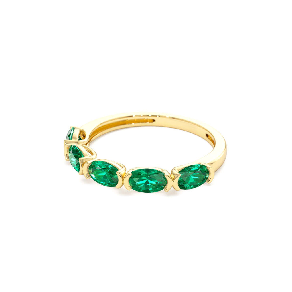 14k Classic Emerald Five Stone Ring - view 4