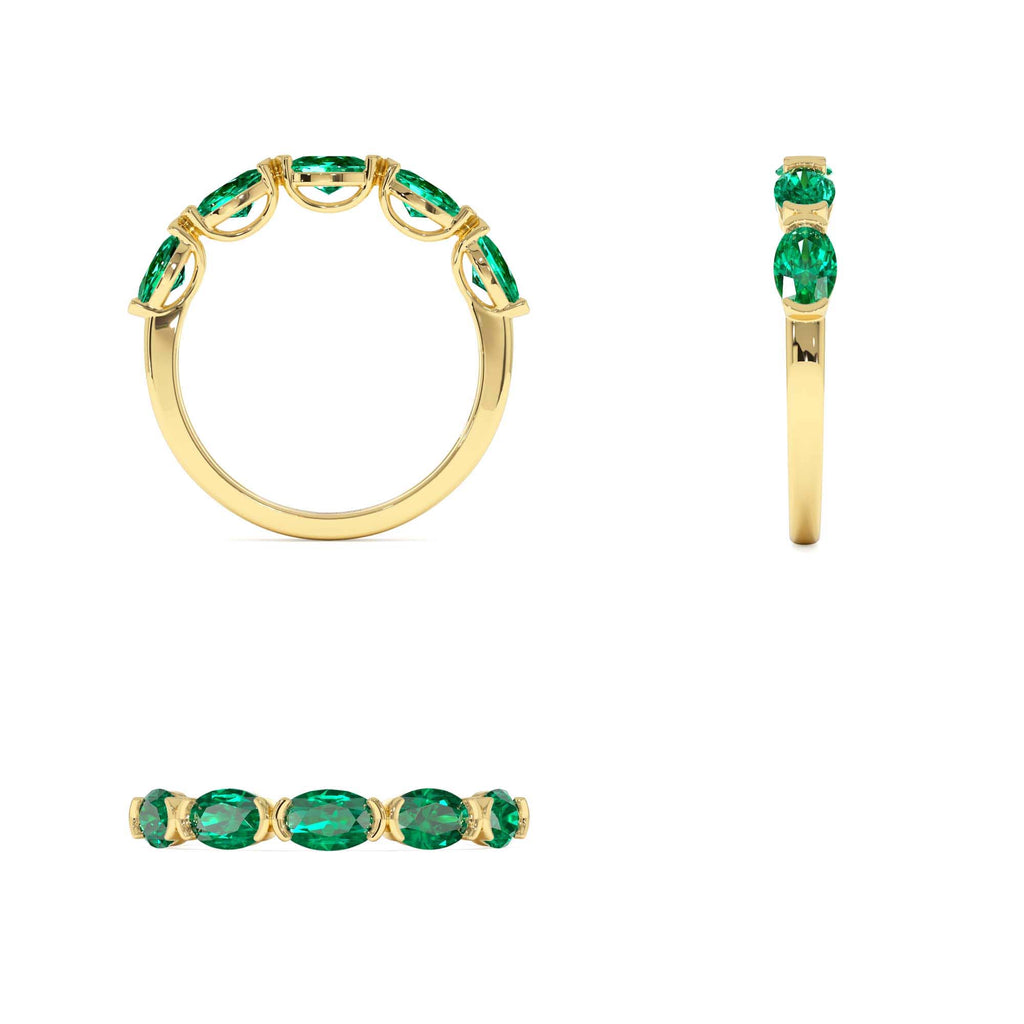 14k Classic Emerald Five Stone Ring - view 5