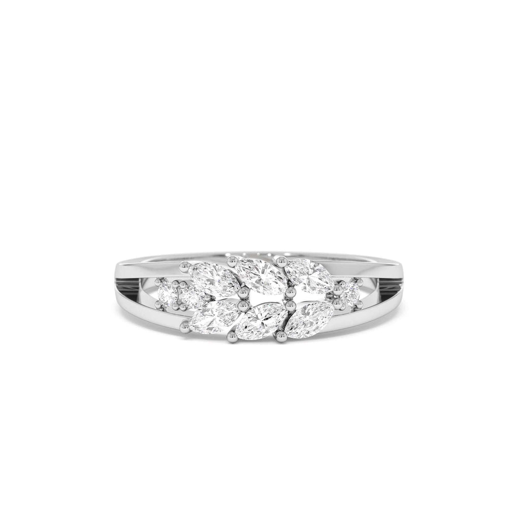 14k Diamond Leaf Style Marquise Ring - view 3