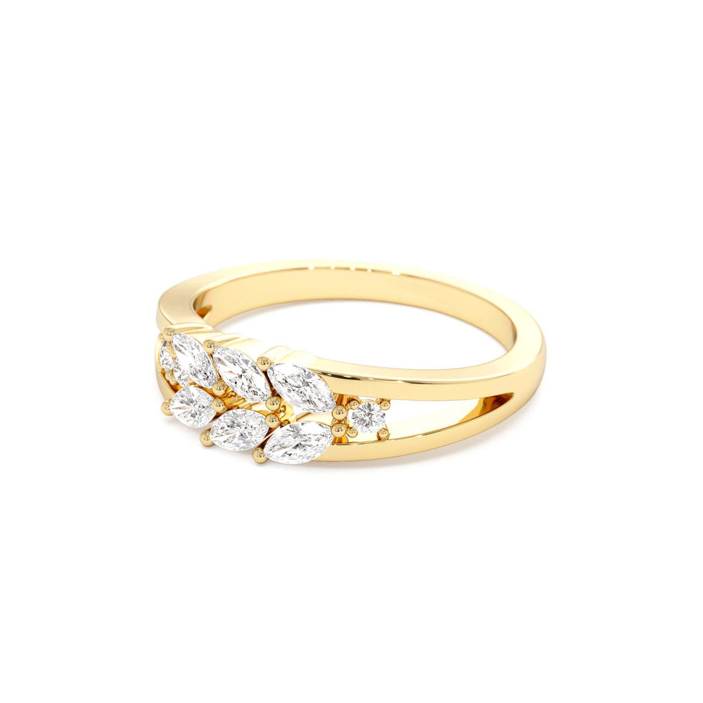 14k Diamond Leaf Style Marquise Ring - view 4