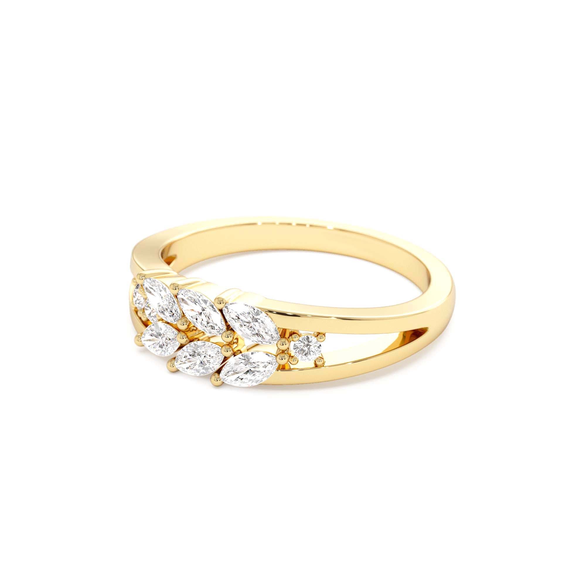 14k Diamond Leaf Style Marquise Ring - view 4