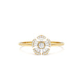 14k Diamond Floral Baguette Ring by Orlina Fine