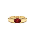 14k Ruby Oval Burnish Dome Ring by Orlina Fine