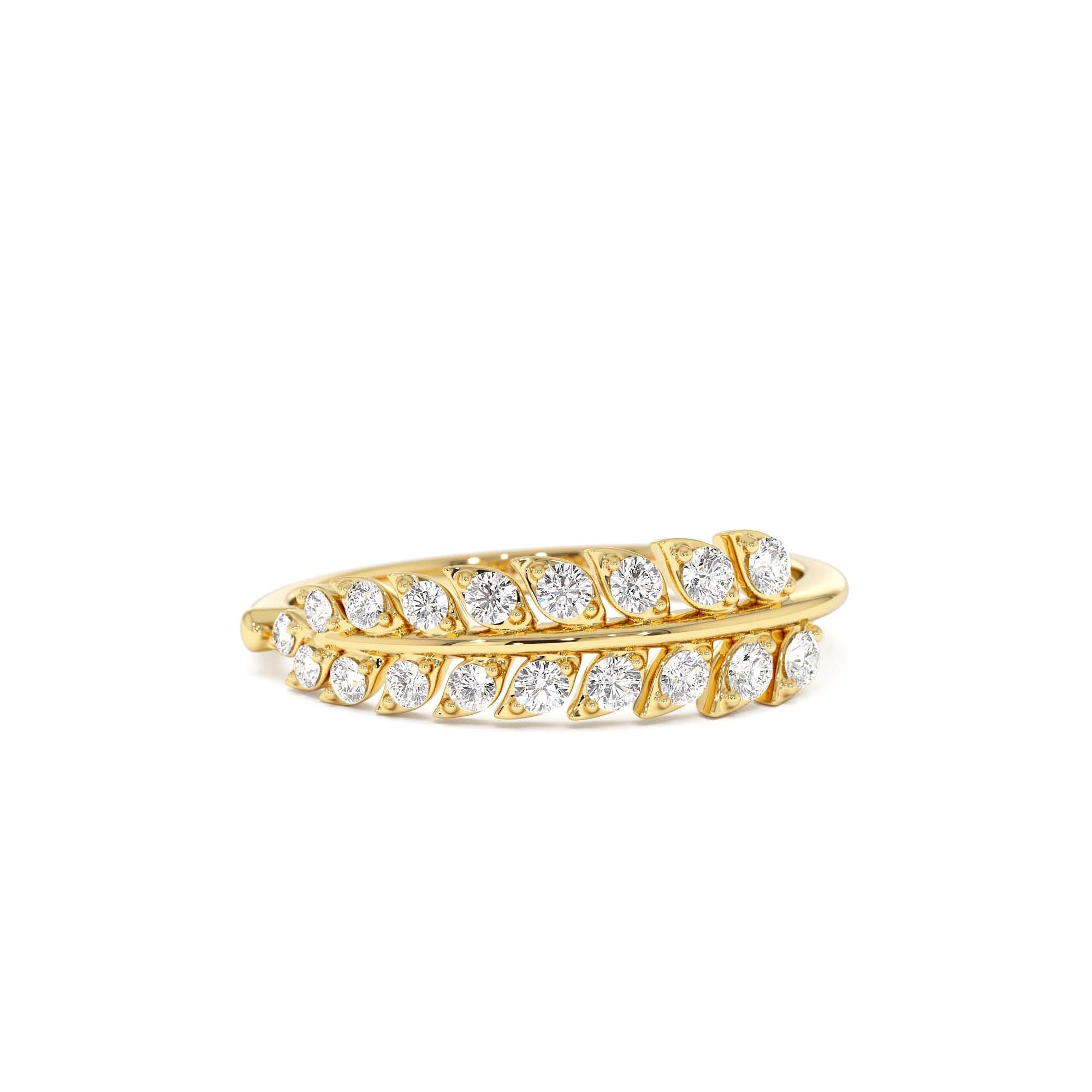 14k Leaf Inspired Diamond Wrap Ring by Orlina Fine