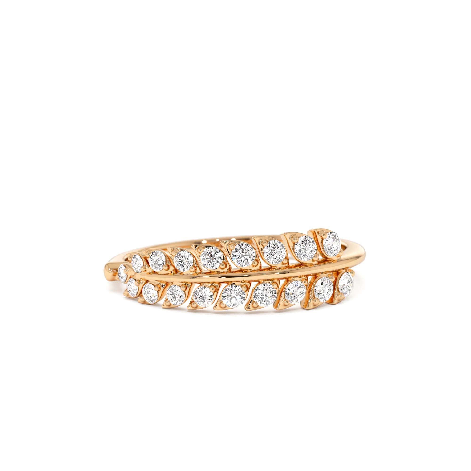 14k Leaf Inspired Diamond Wrap Ring - view 2
