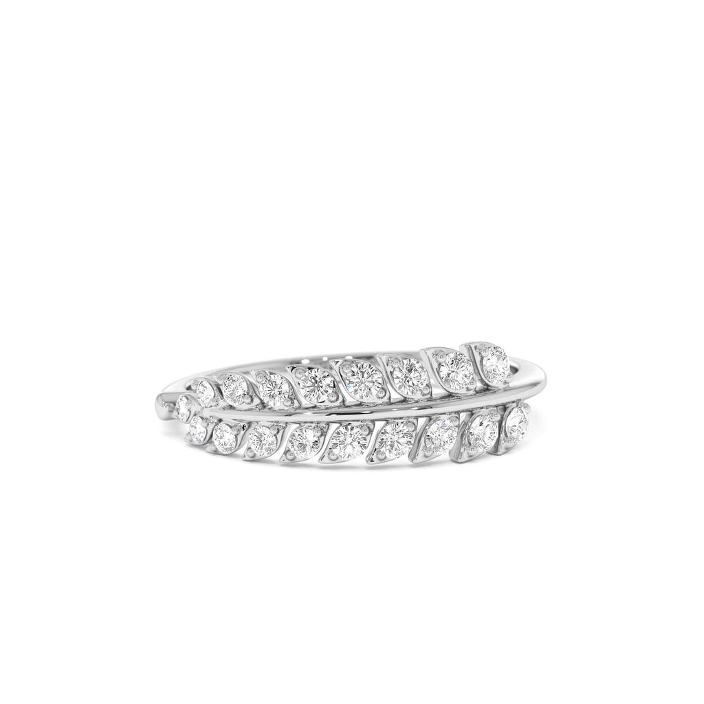 14k Leaf Inspired Diamond Wrap Ring - view 3