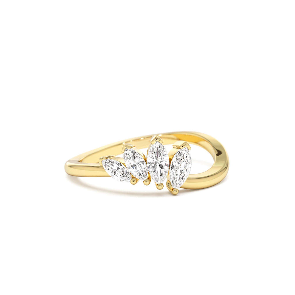 14k Modern Marquise Diamond Cluster Ring by Orlina Fine