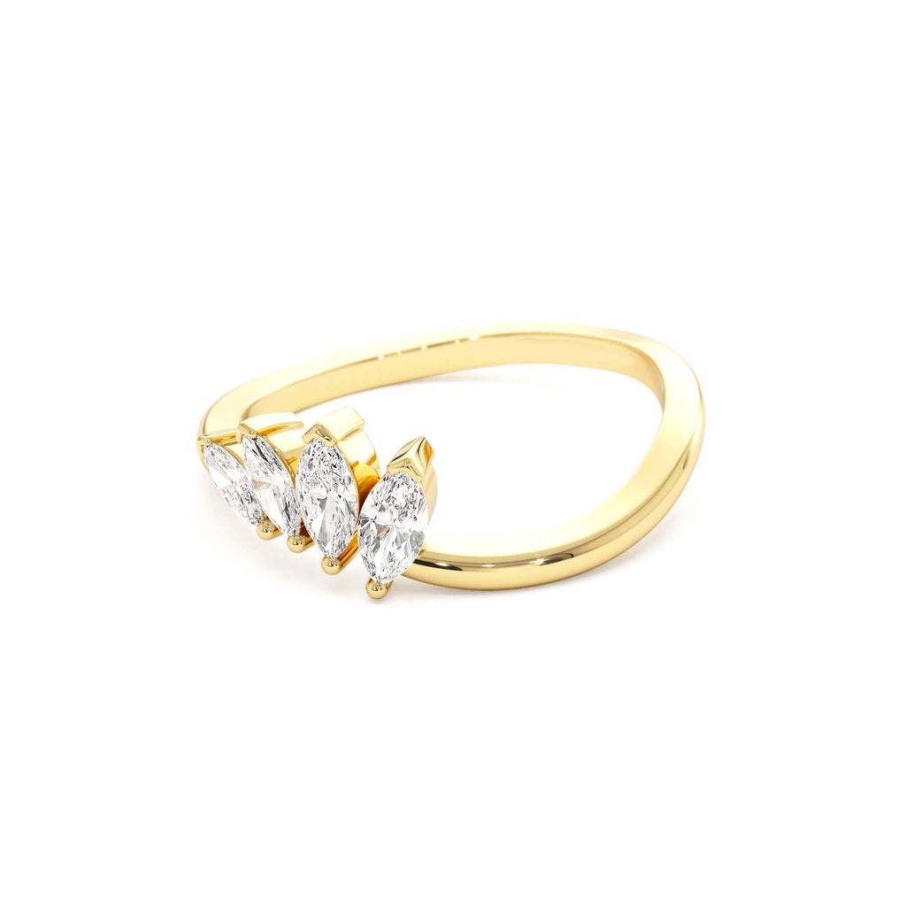 14k Modern Marquise Diamond Cluster Ring - view 4