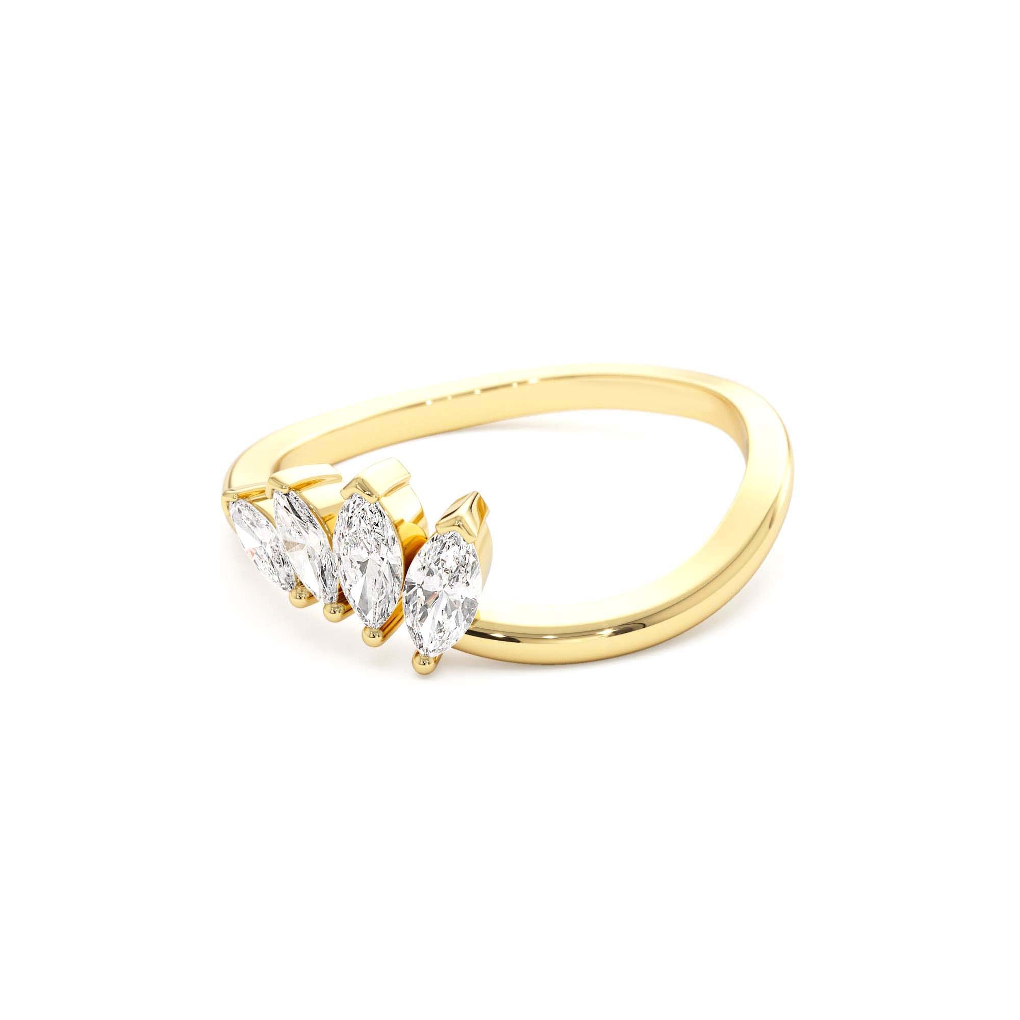 14k Modern Marquise Diamond Cluster Ring - view 4
