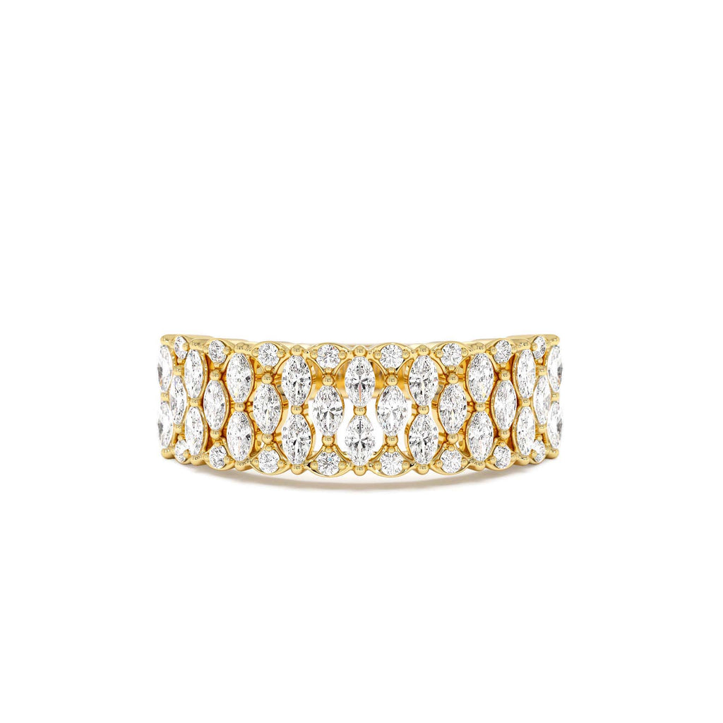 14k Multi Row Marquise Diamond Anniversary Ring by Orlina Fine
