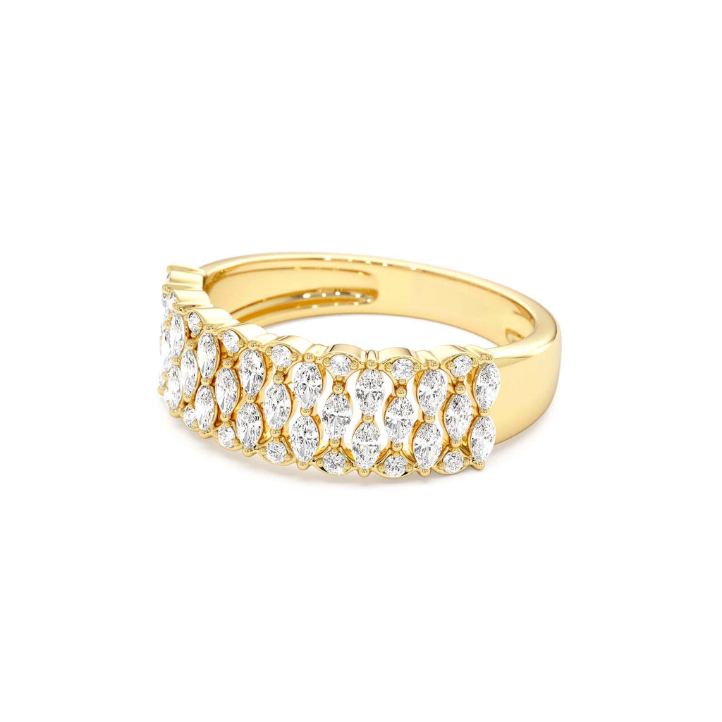 14k Multi Row Marquise Diamond Anniversary Ring - view 4
