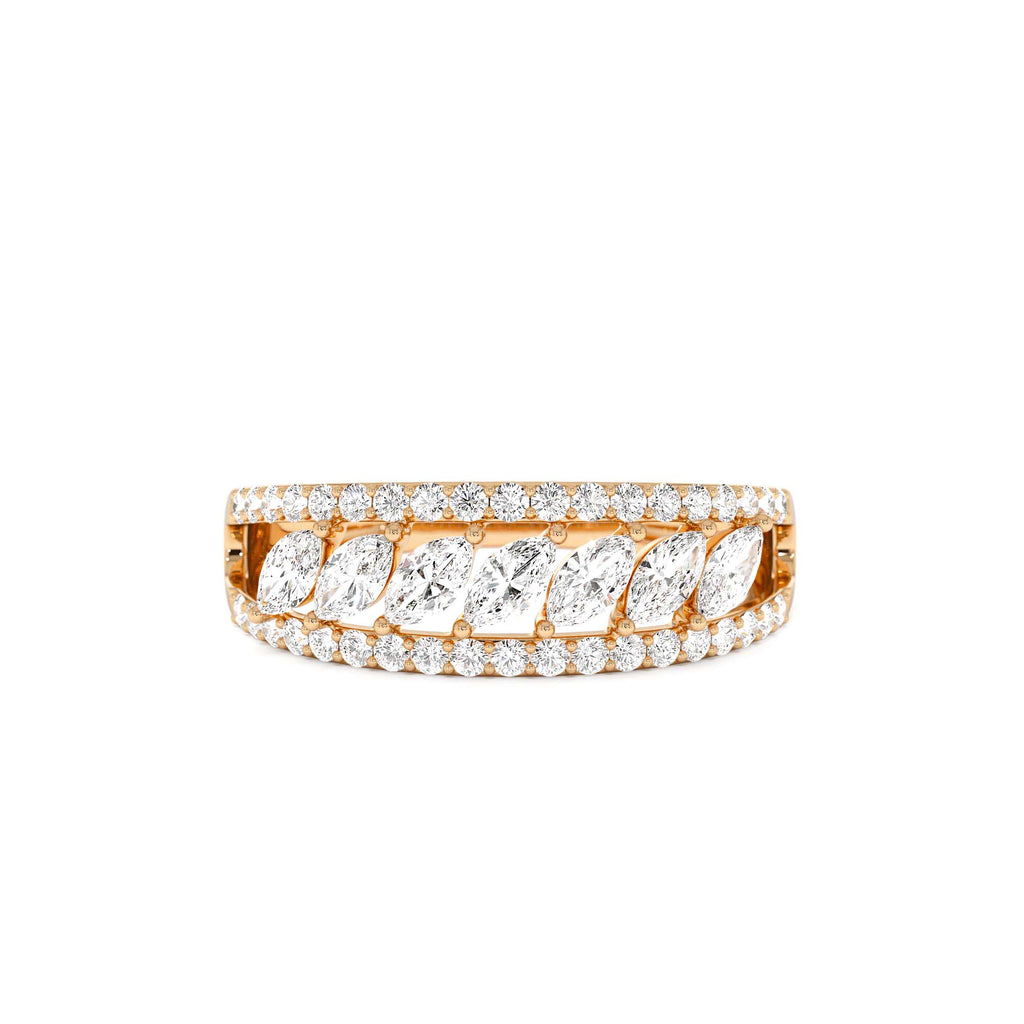 14k Diamond Band with Marquise Center - view 2