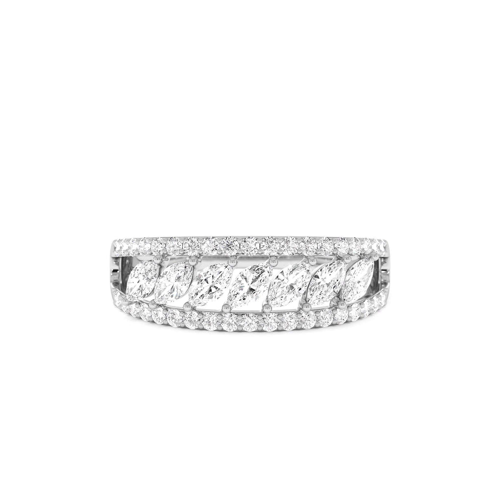 14k Diamond Band with Marquise Center - view 3