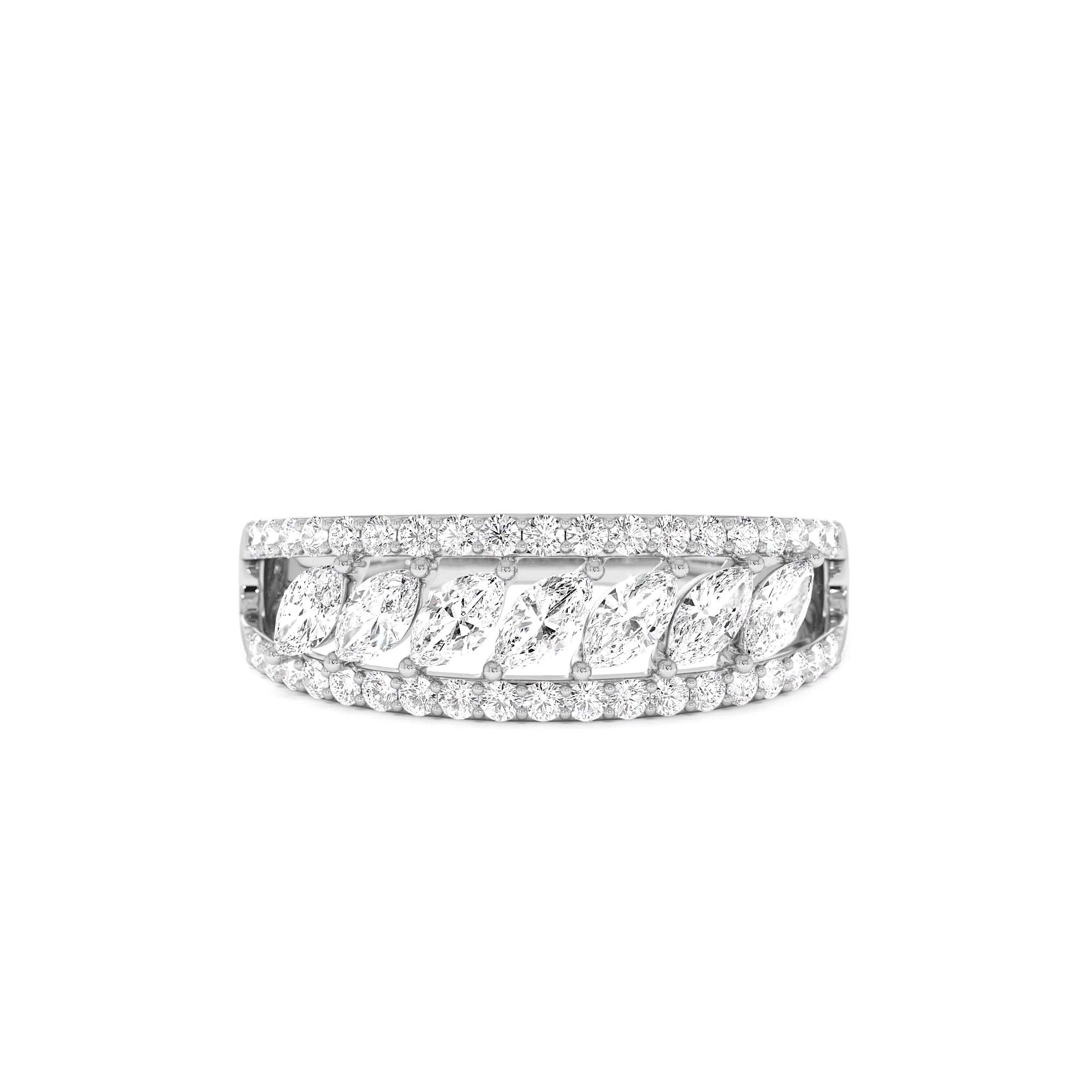 14k Diamond Band with Marquise Center - view 3