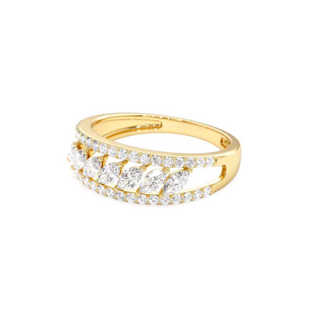 14k Diamond Band with Marquise Center - view 4