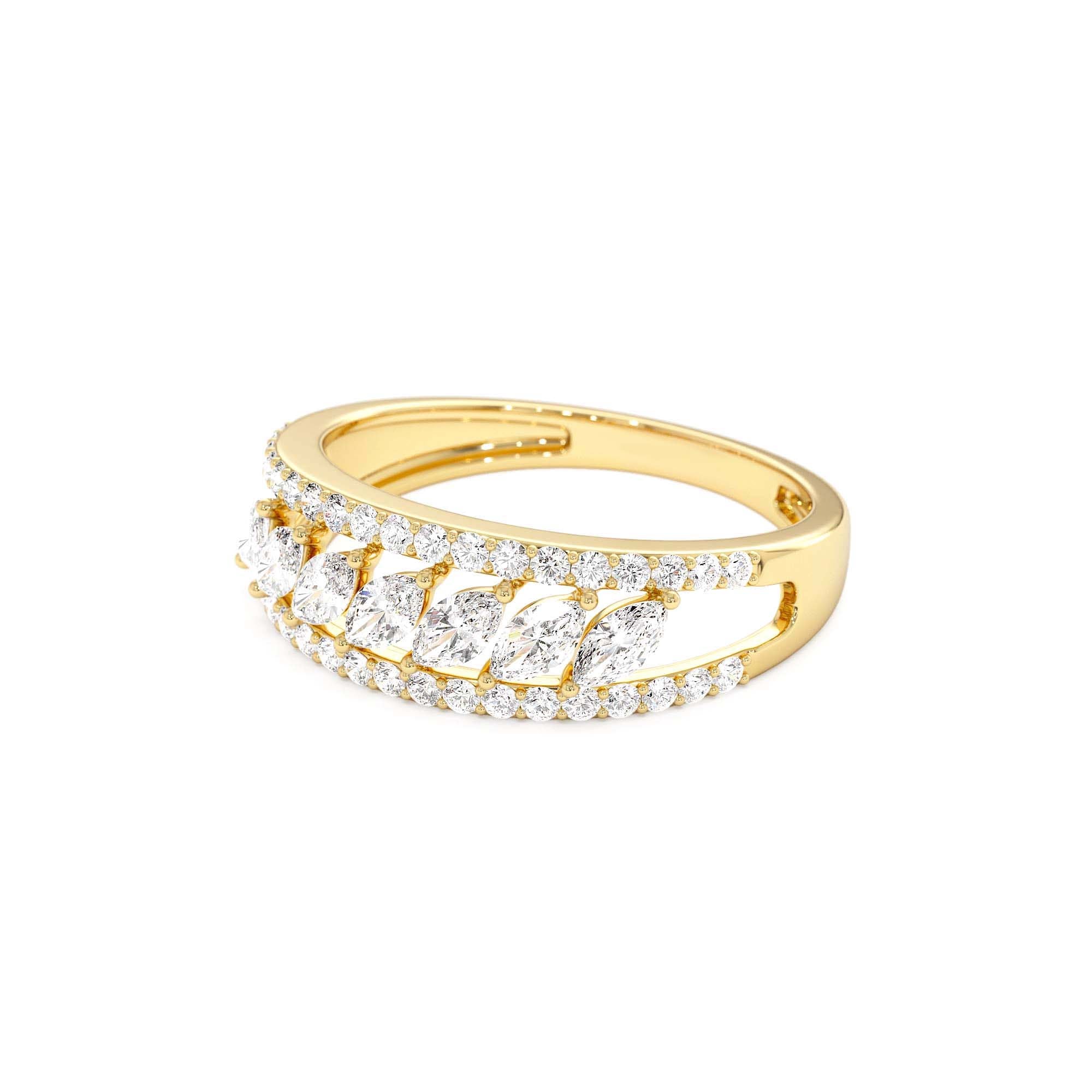 14k Diamond Band with Marquise Center - view 4