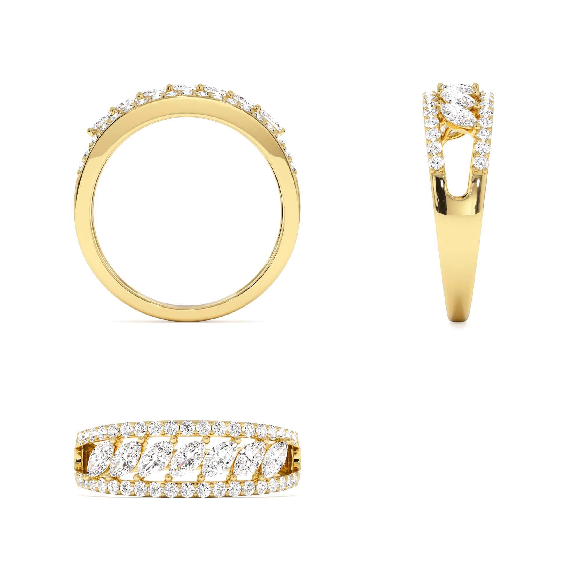 14k Diamond Band with Marquise Center - view 5