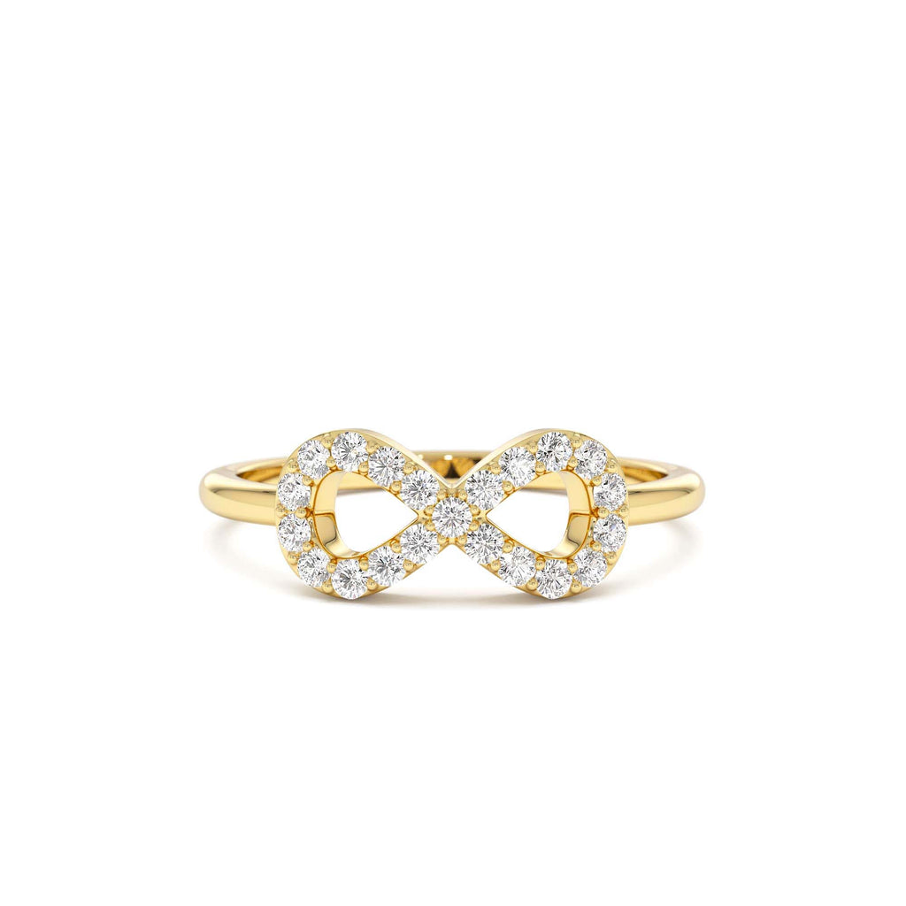 14k Diamond Infinity Symbol Ring by Orlina Fine