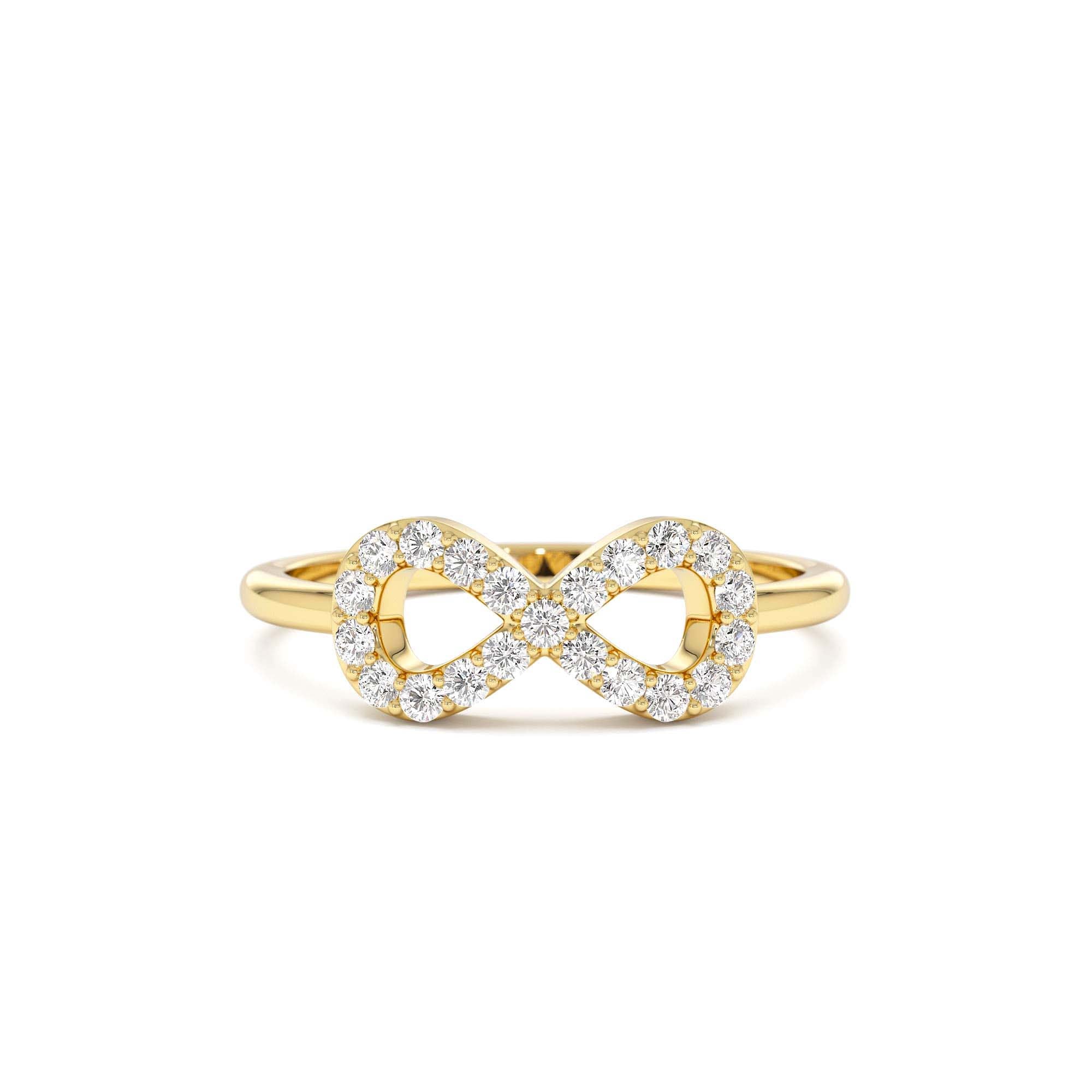 14k Diamond Infinity Symbol Ring by Orlina Fine