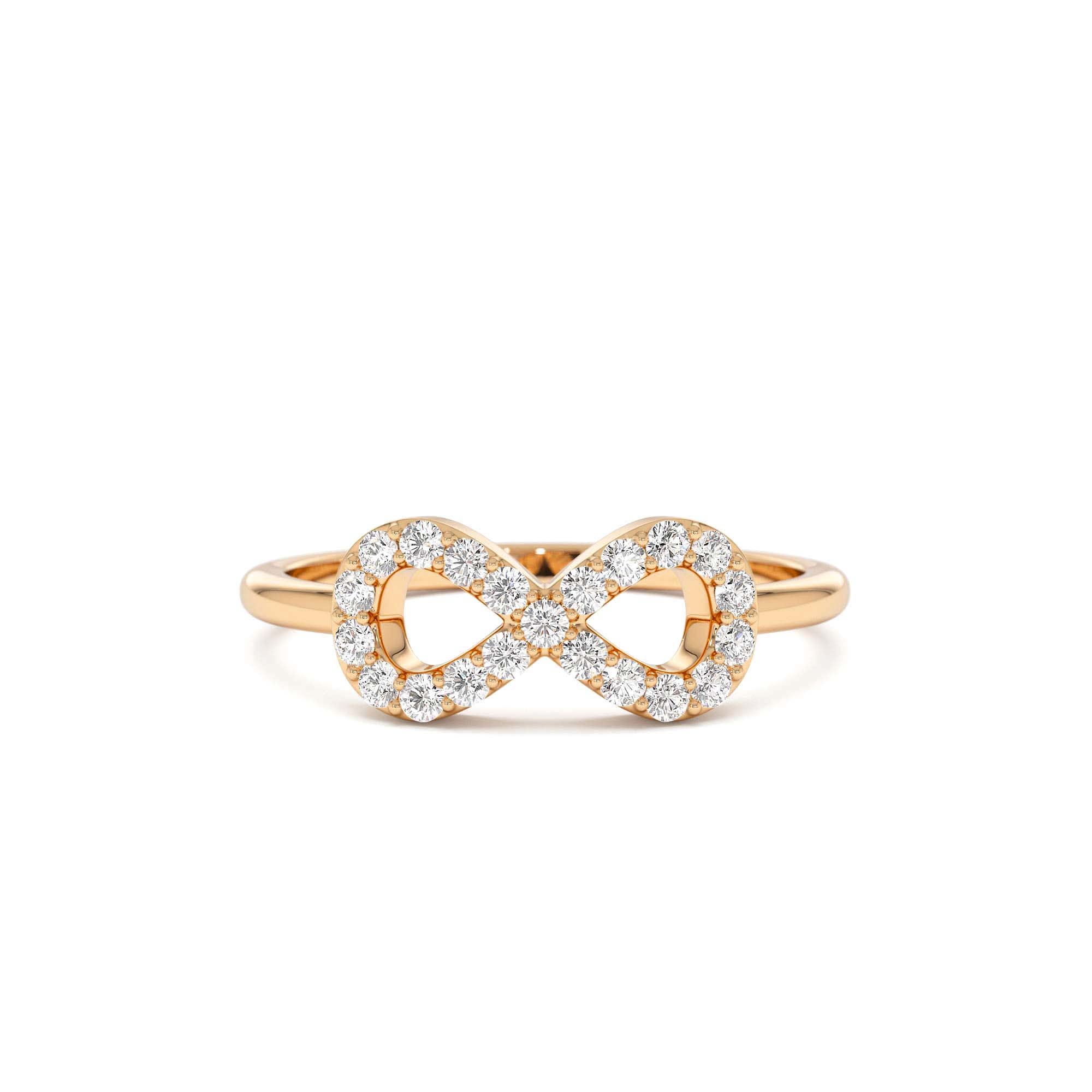 14k Diamond Infinity Symbol Ring - view 2