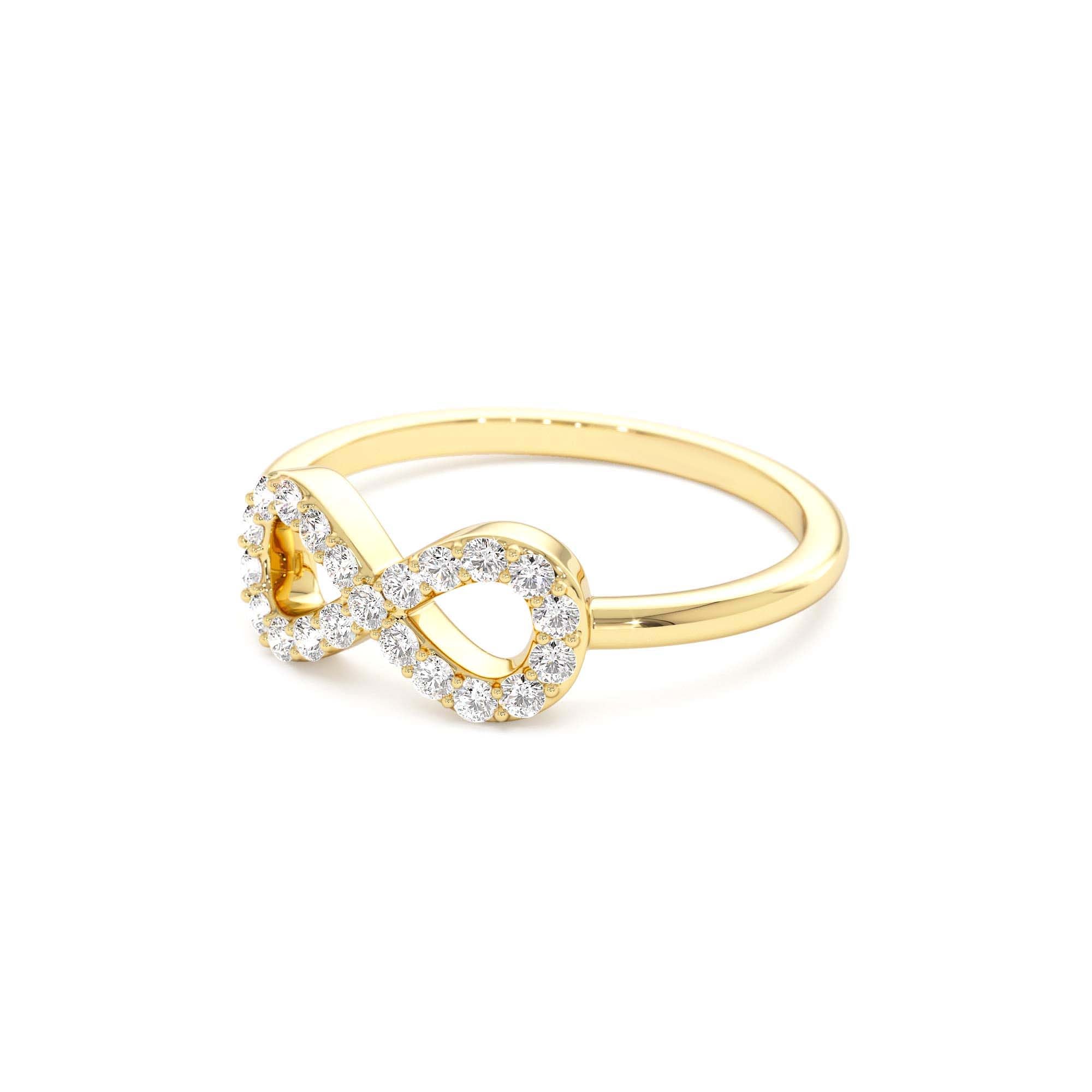 14k Diamond Infinity Symbol Ring - view 4
