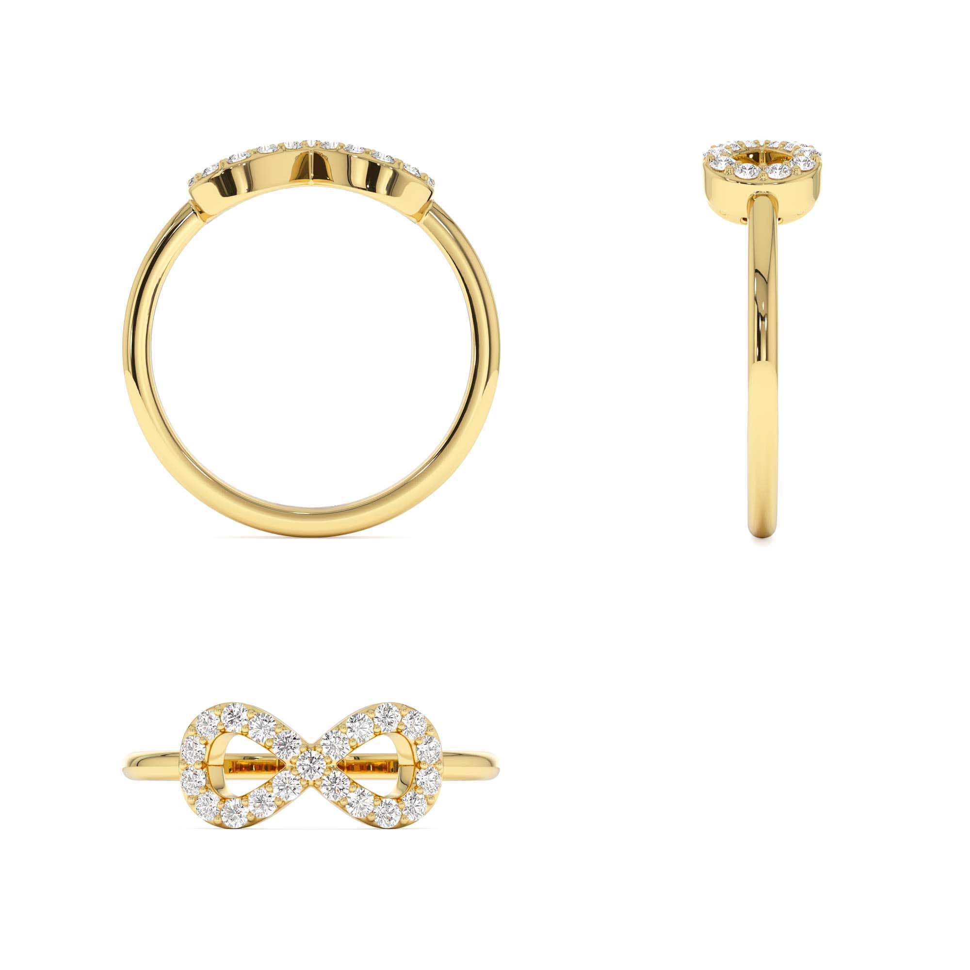 14k Diamond Infinity Symbol Ring - view 5