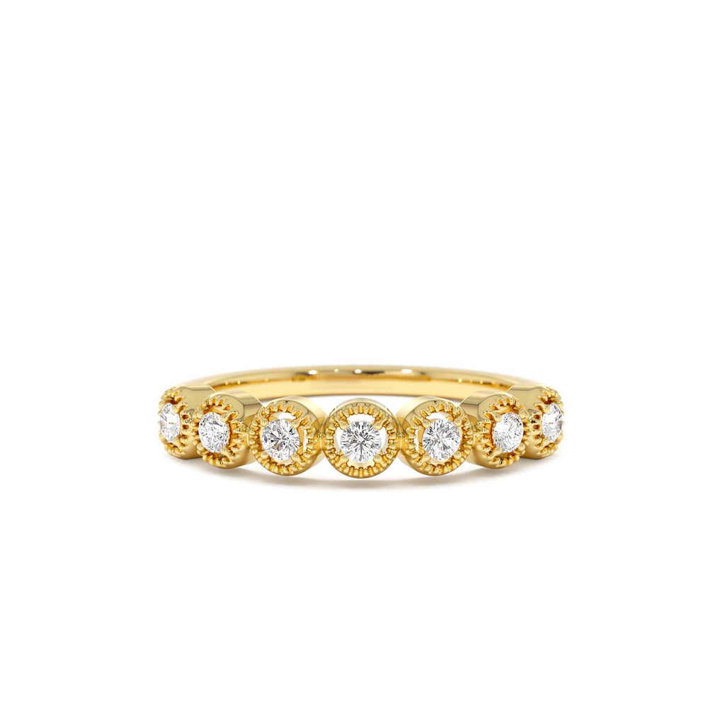 14k Vintage Style Diamond Band Ring by Orlina Fine