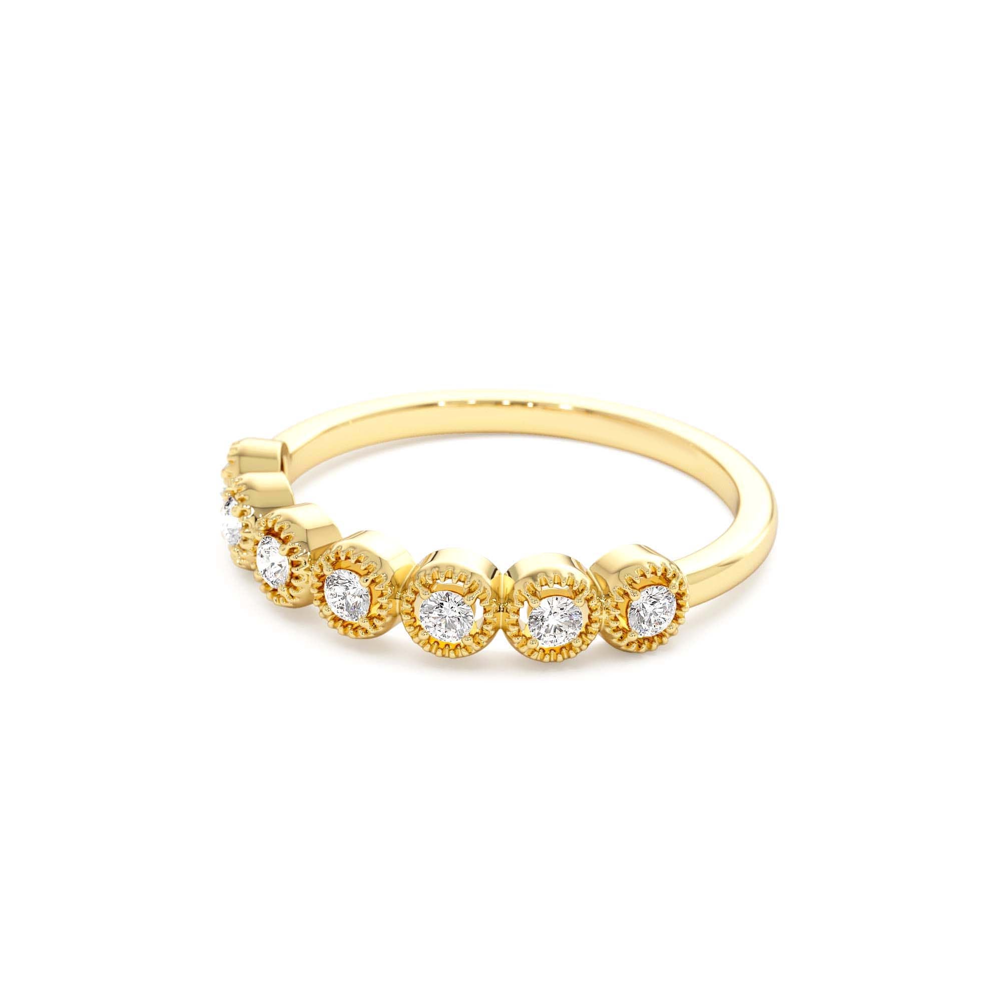 14k Vintage Style Diamond Band Ring - view 3