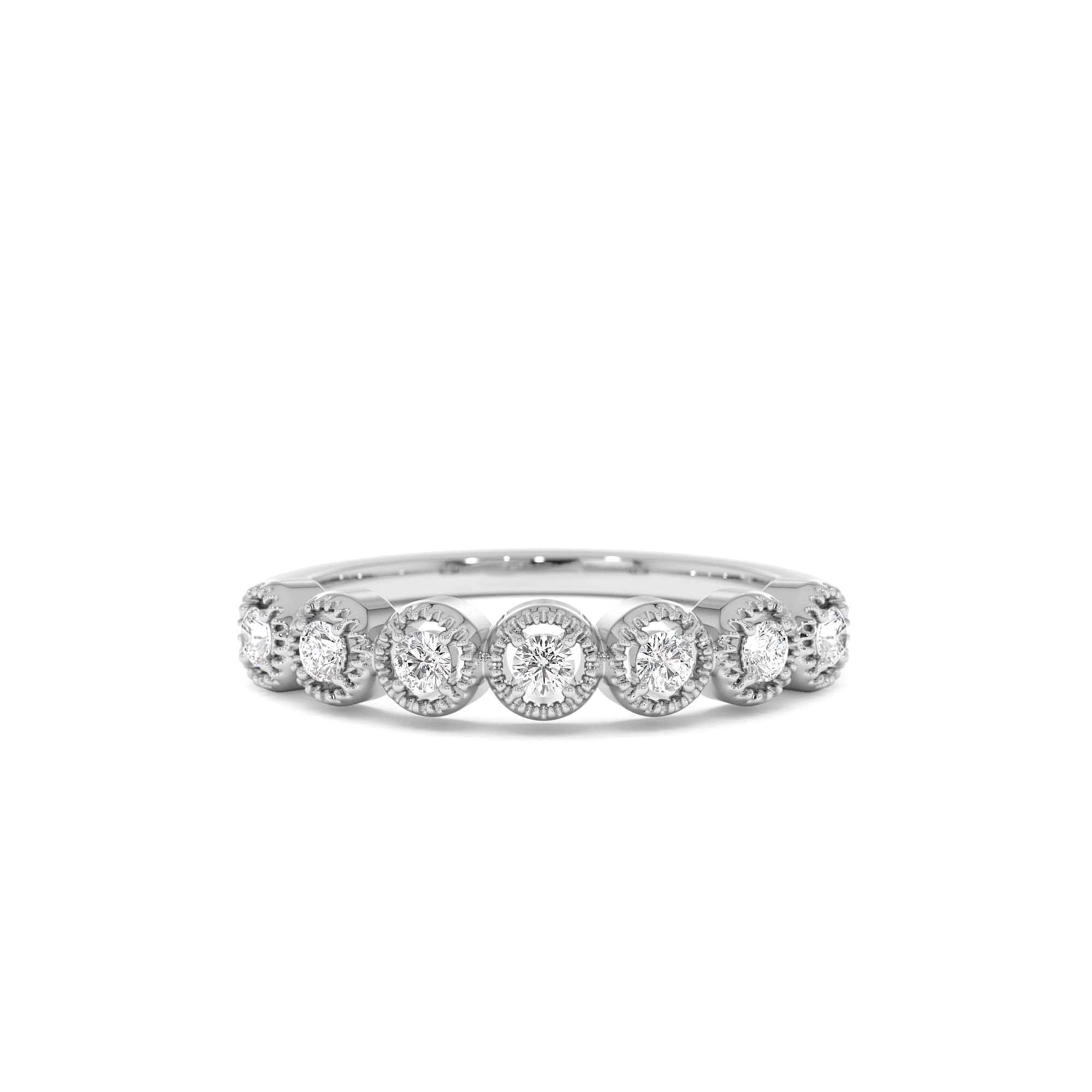 14k Vintage Style Diamond Band Ring - view 4