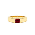 14k Emerald Cut Ruby Solitaire Ring by Orlina Fine
