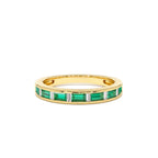 14k Bagguette Diamond & Emerald Ring by Orlina Fine