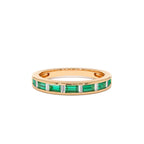 14k Bagguette Diamond & Emerald Ring - view 2