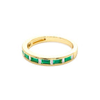 14k Bagguette Diamond & Emerald Ring - view 4