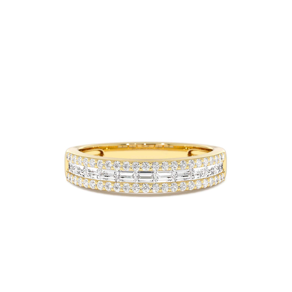 14k Horizontal Set Baguette Diamond Anniversary Band by Orlina Fine
