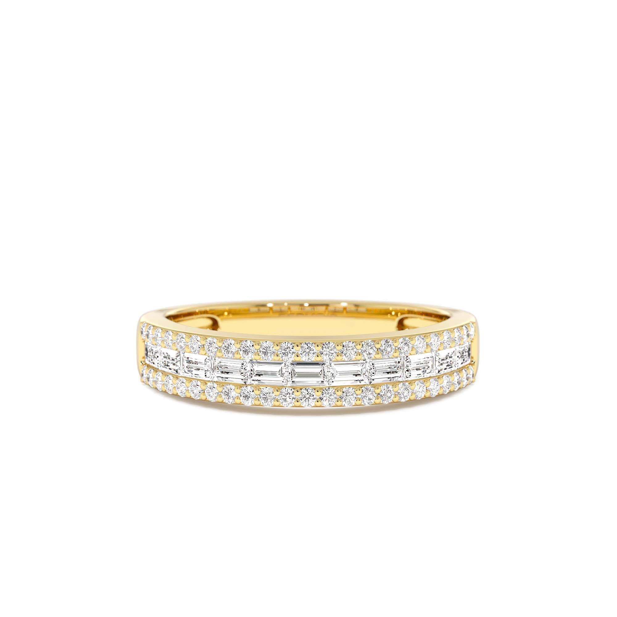 14k Horizontal Set Baguette Diamond Anniversary Band by Orlina Fine