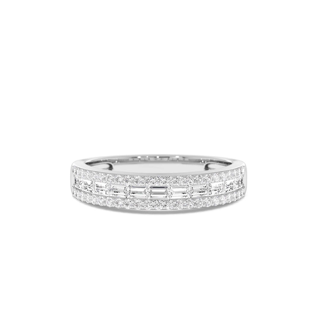 14k Horizontal Set Baguette Diamond Anniversary Band - view 2