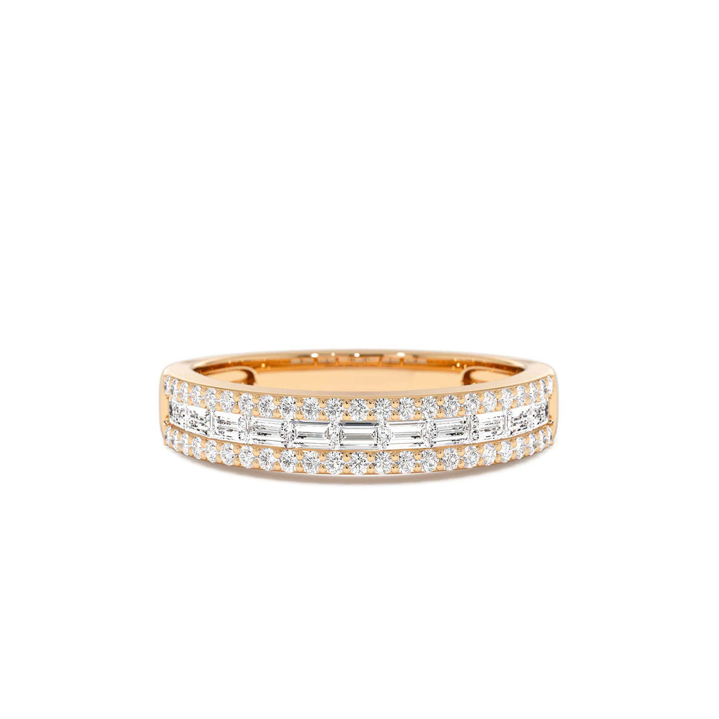 14k Horizontal Set Baguette Diamond Anniversary Band - view 3