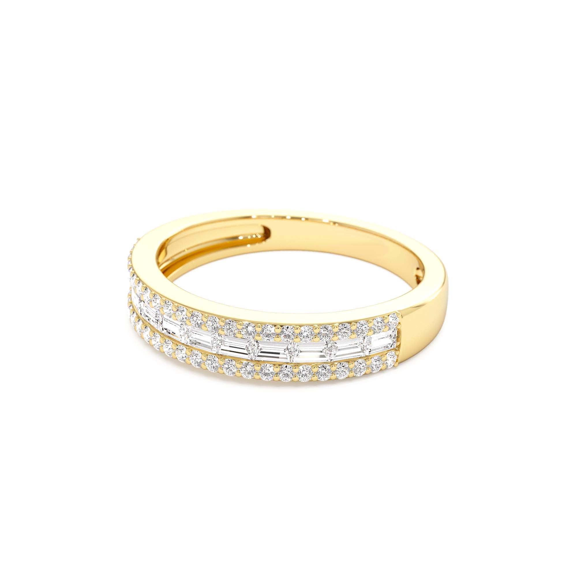 14k Horizontal Set Baguette Diamond Anniversary Band - view 4