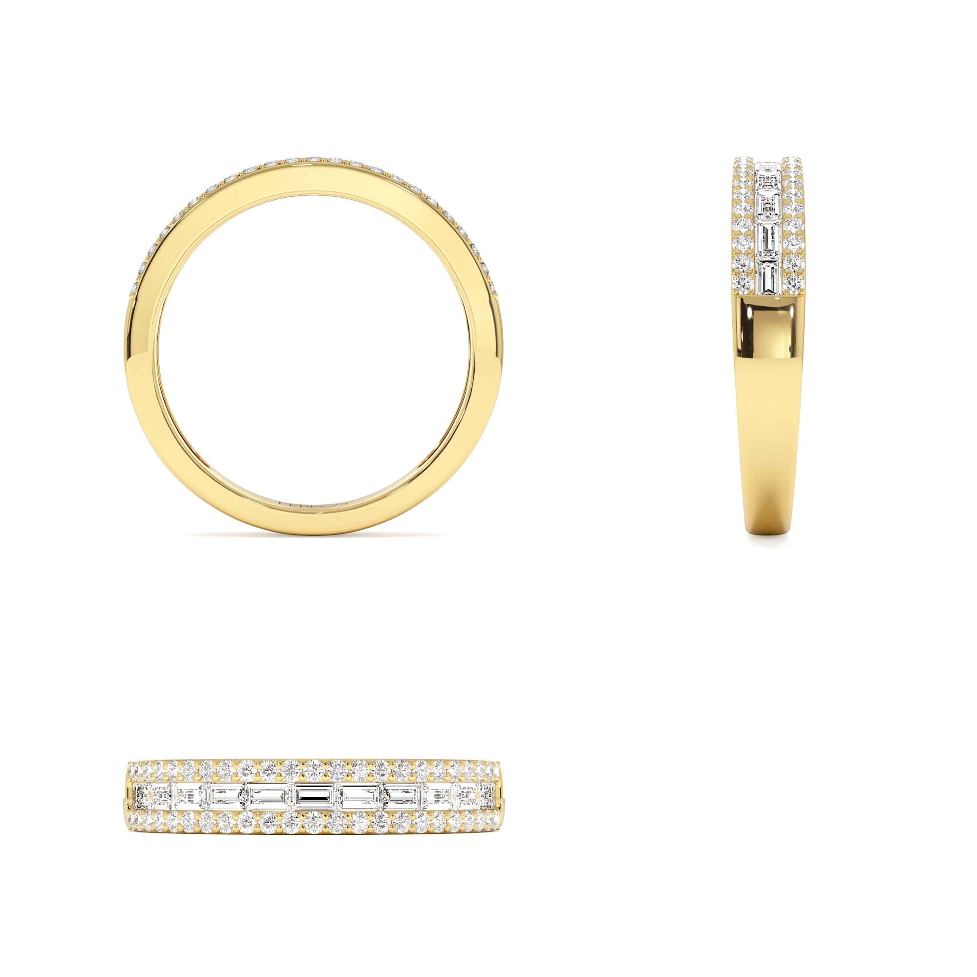 14k Horizontal Set Baguette Diamond Anniversary Band - view 5
