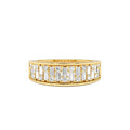 14k Baguette and Round Diamond Unique Statement Ring by Orlina Fine