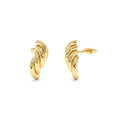 14K Gold Twisted Curve Earrings by Orlina Fine