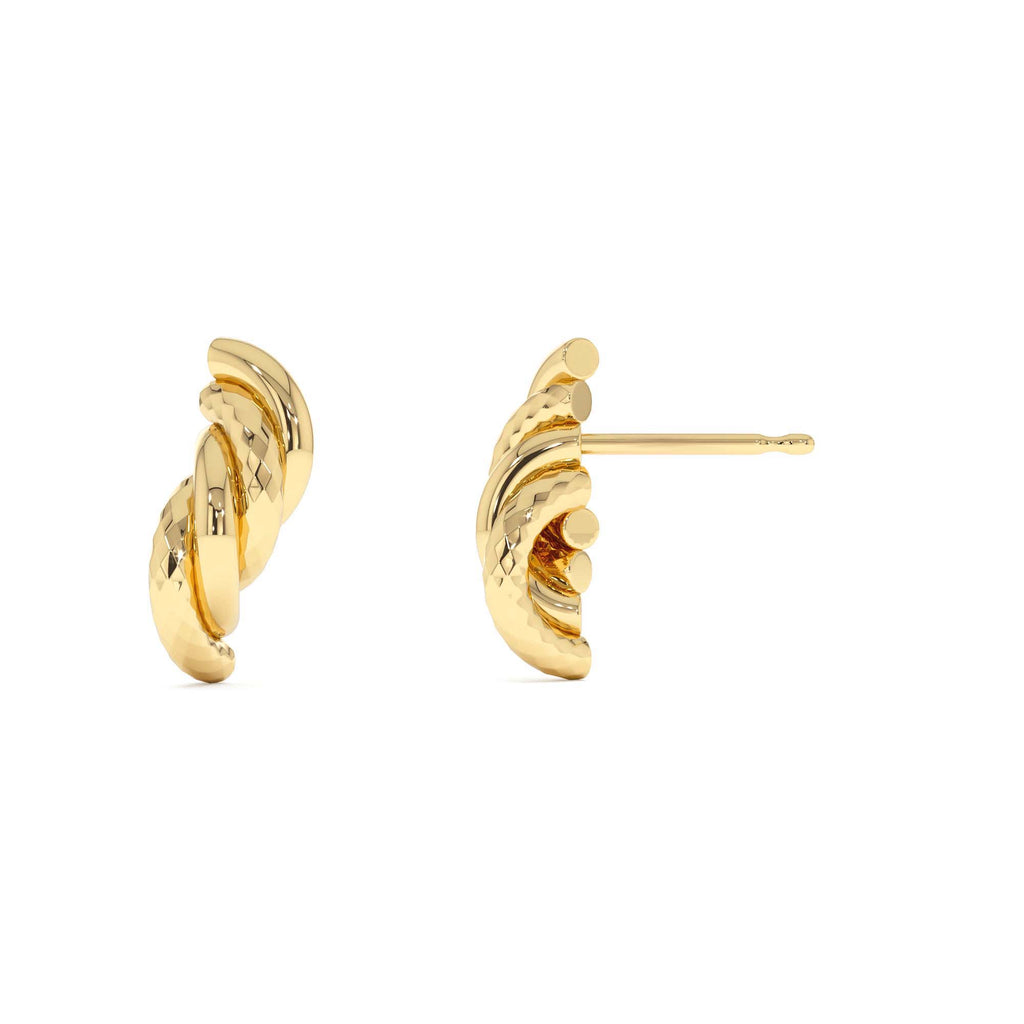 14K Gold Twisted Curve Earrings - view 2