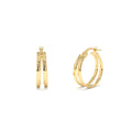 14K Gold 16MM Dual Row Hoops by Orlina Fine