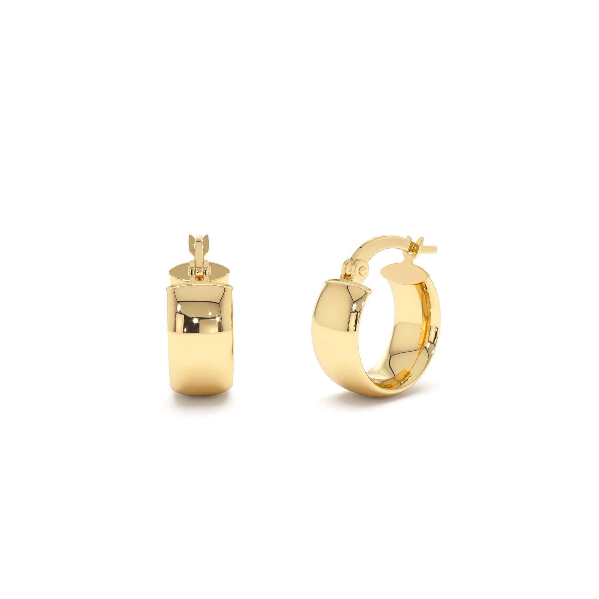 14K Gold 6MM Bold Mini Hoops by Orlina Fine