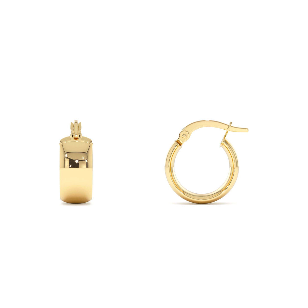 14K Gold 6MM Bold Mini Hoops - view 2